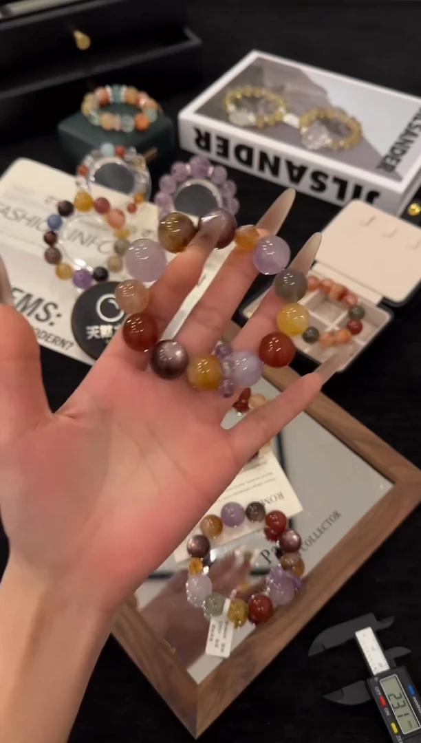 未镶嵌手链水晶九紫离火多宝x3425