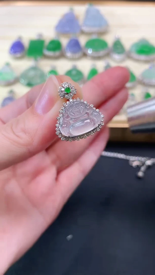 吊坠(不含链)18K金镶嵌翡翠佛公|4980