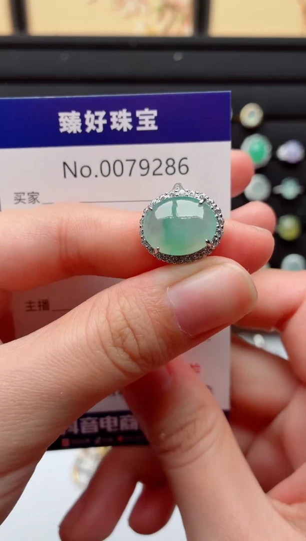 银S925镶嵌戒指翡翠.