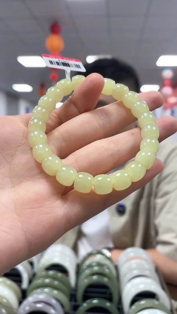 手链未镶嵌和田玉高品黄玉极限弧卡8手串一条