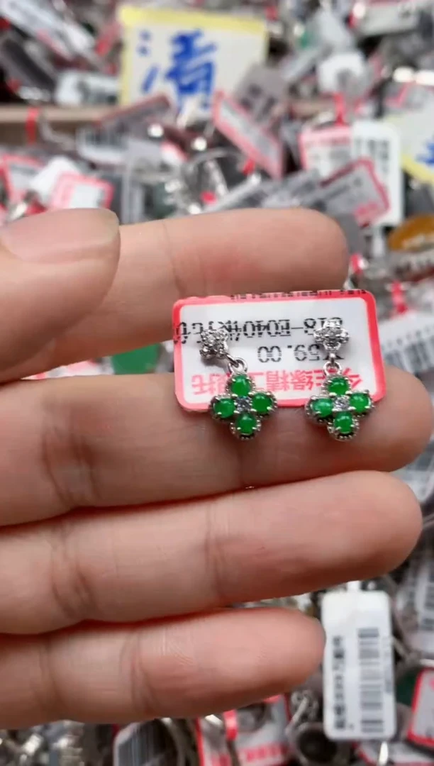 银S925镶嵌戒指翡翠天然A货缅甸翡翠