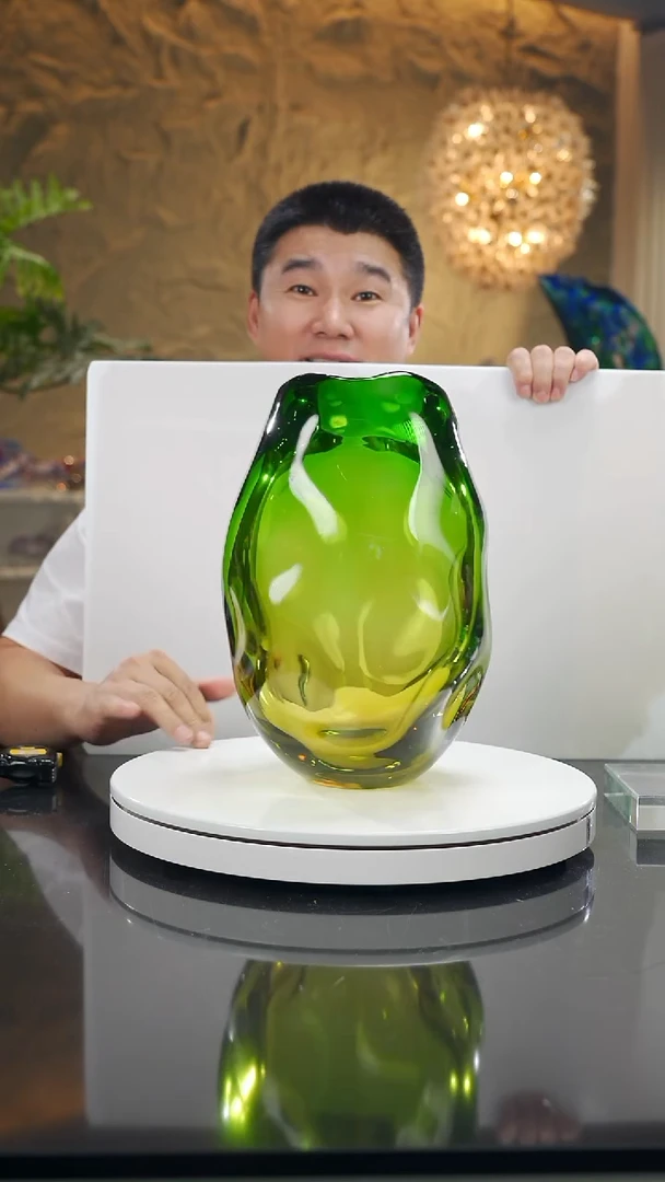 摆件米**?福利琥珀绿花瓶