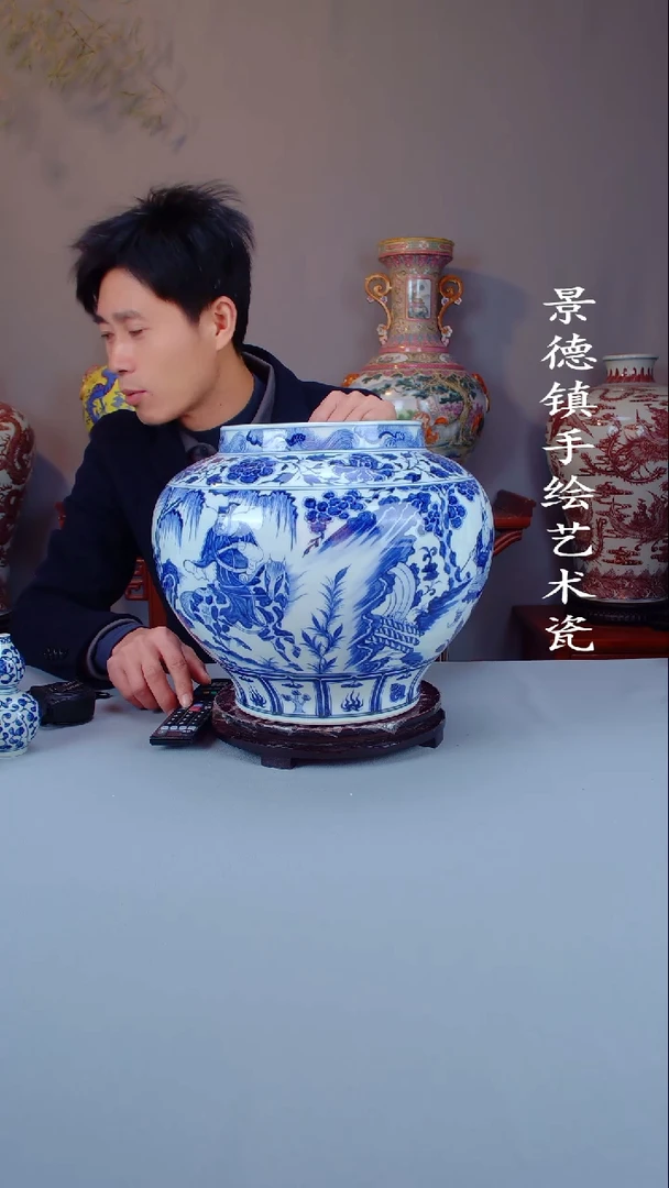 摆件陶瓷景德镇手工手绘陶瓷摆件48