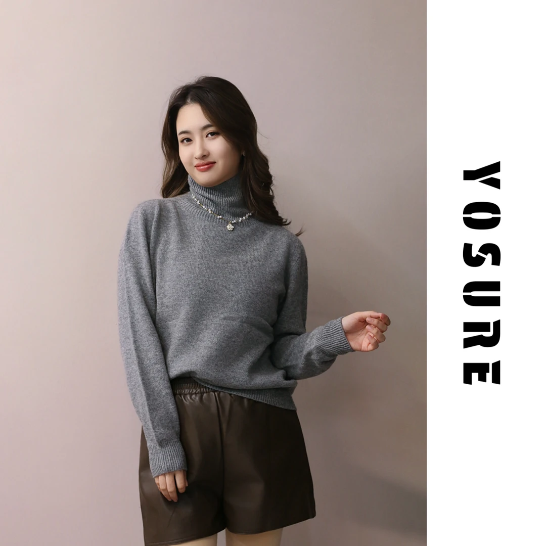 【秋冬款100%羊毛】可机洗系列套头衫秋冬厚款一体成衣女士百搭时尚