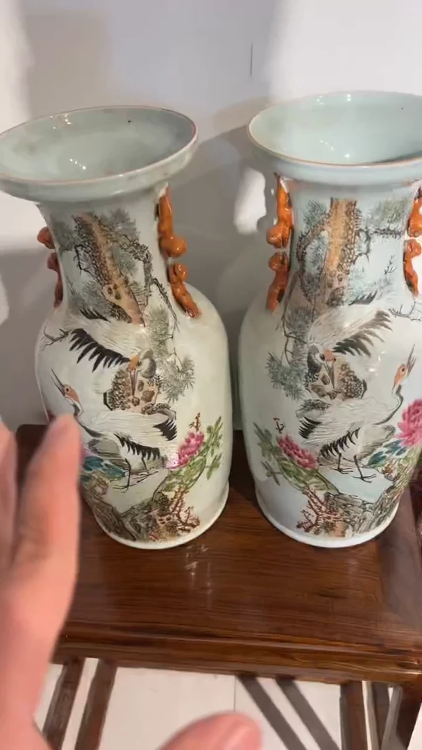 摆件瓷摆件瓷摆件仙鹤大瓶45