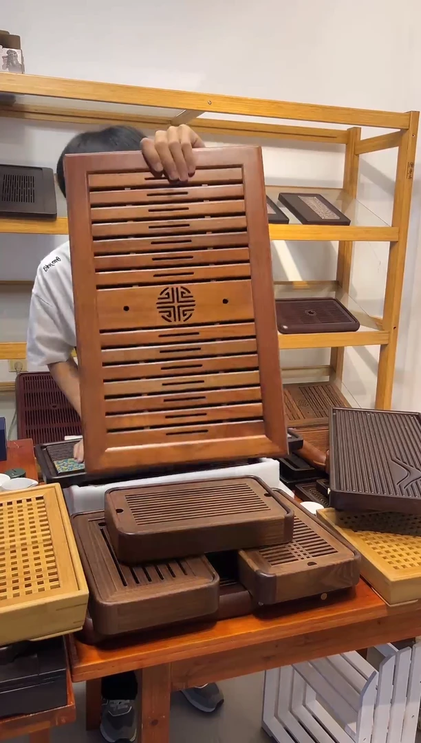 大富大贵花梨木茶盘