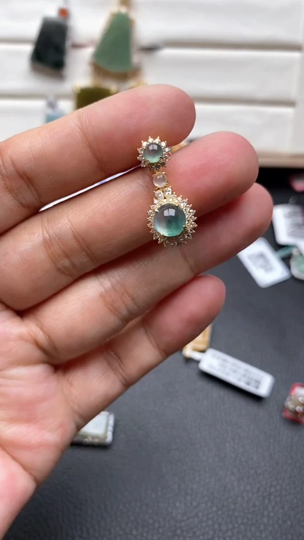 银S925镶嵌戒指翡翠1