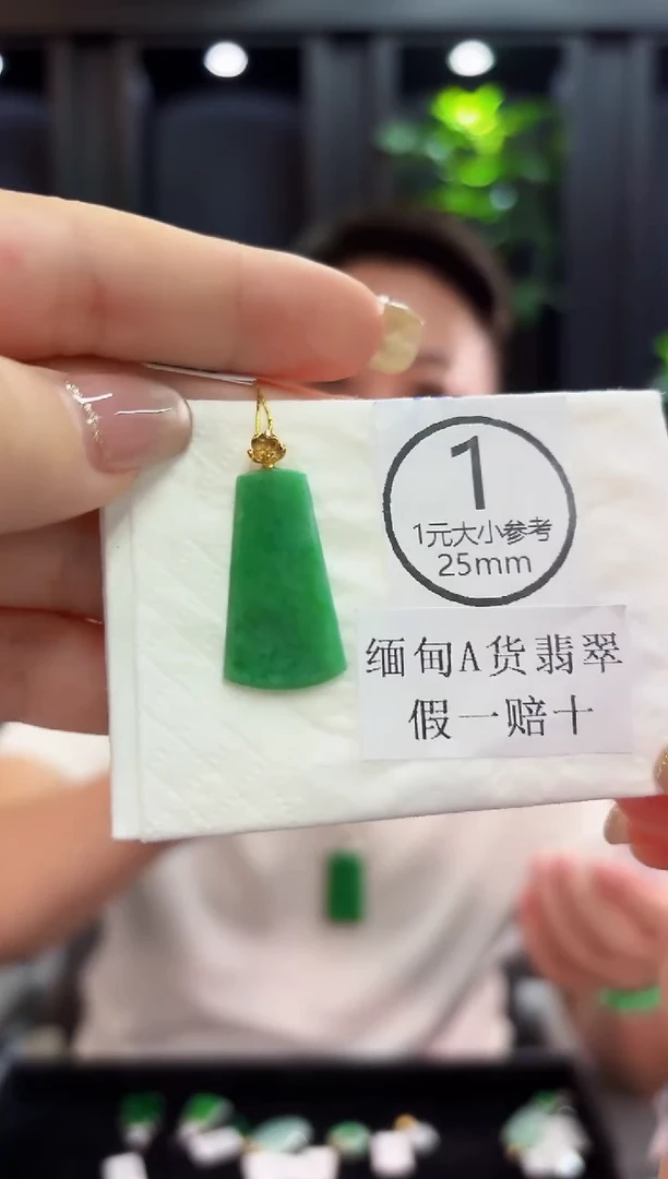 颈饰18K金镶嵌翡翠 缅料A货/支持复检/一件