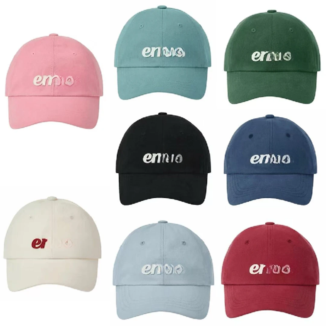 em手写体字母贴布棒球帽男女休闲百搭鸭舌帽户外秋冬时尚棒球帽