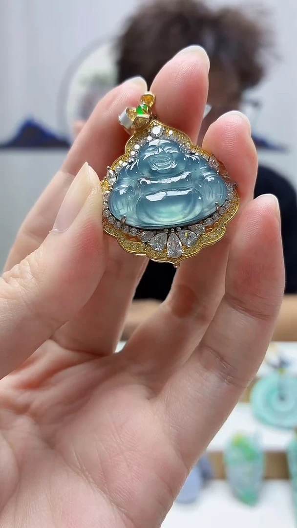未镶嵌定制翡翠4688zm-毛货挂件佛公49