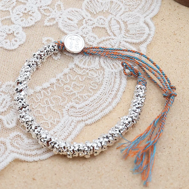 足银手链 棕色盘缠手链(哈利严选)