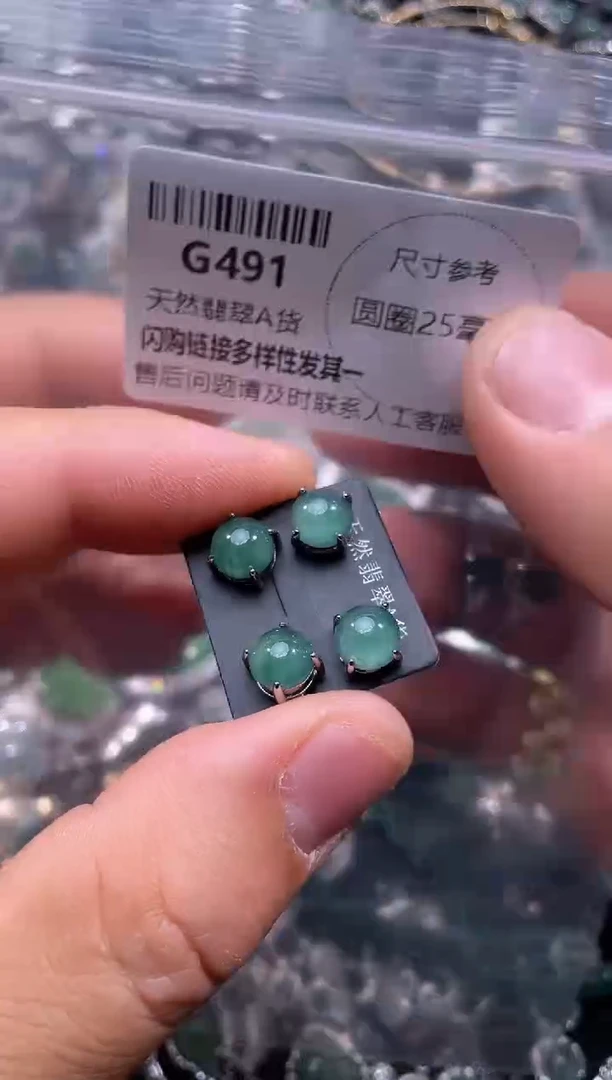 【闪购商品】翡翠颈饰未镶嵌G491耳钉 多样性发其一