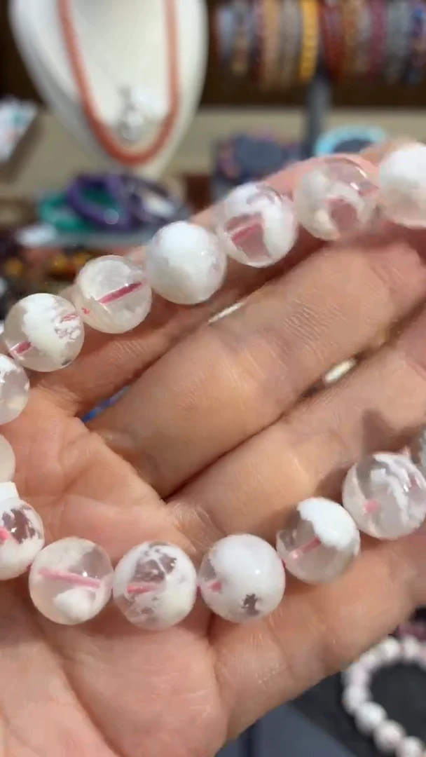 未镶嵌手串水晶雪花幽灵10m