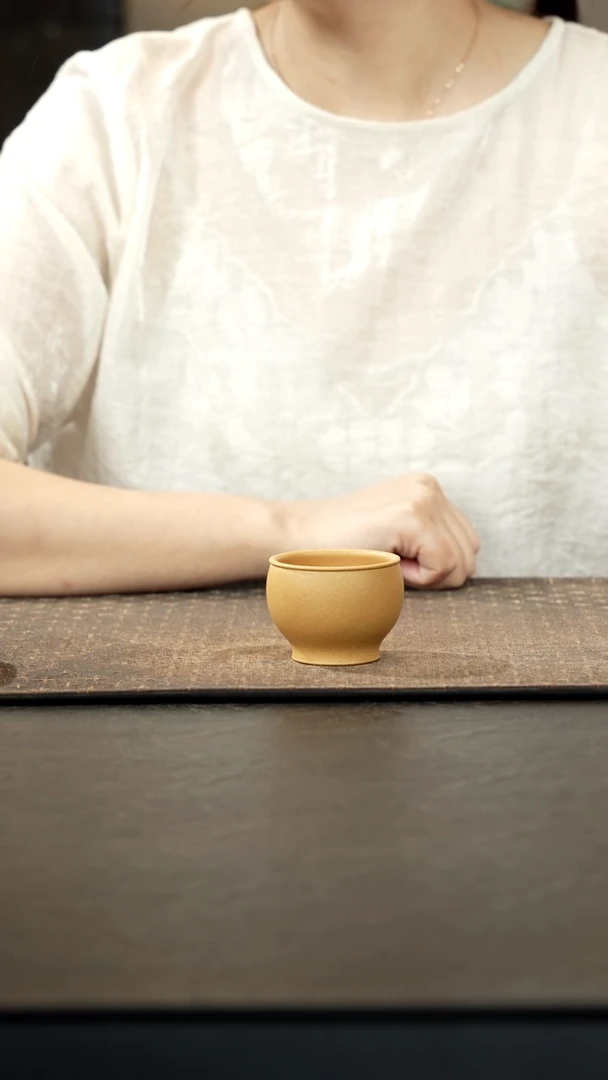 茶壶紫砂黄段圆墩杯50cc