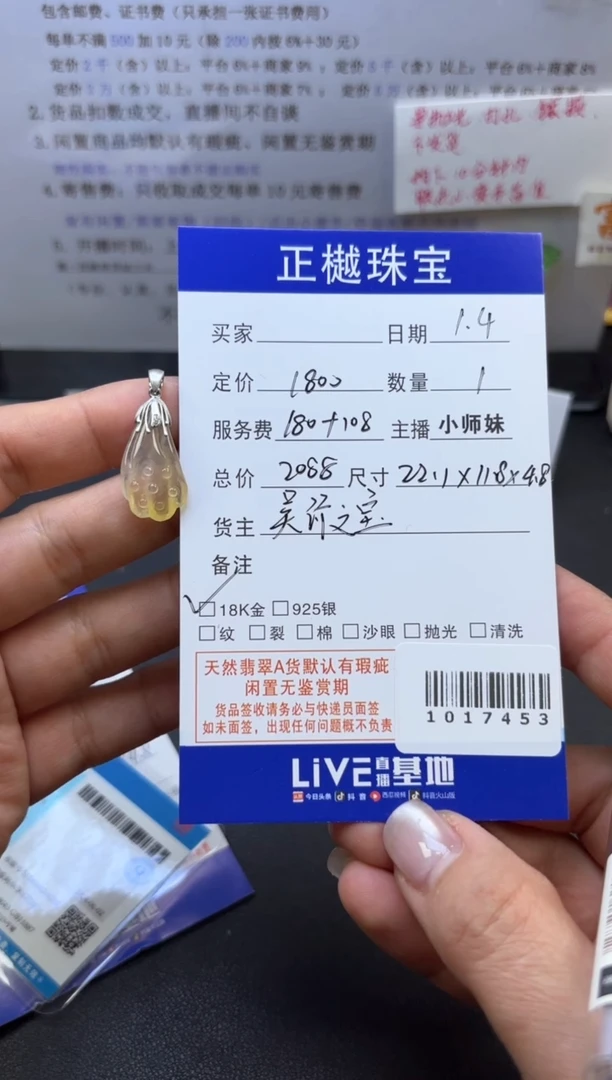 颈饰未镶嵌翡翠ZYZB-1017453