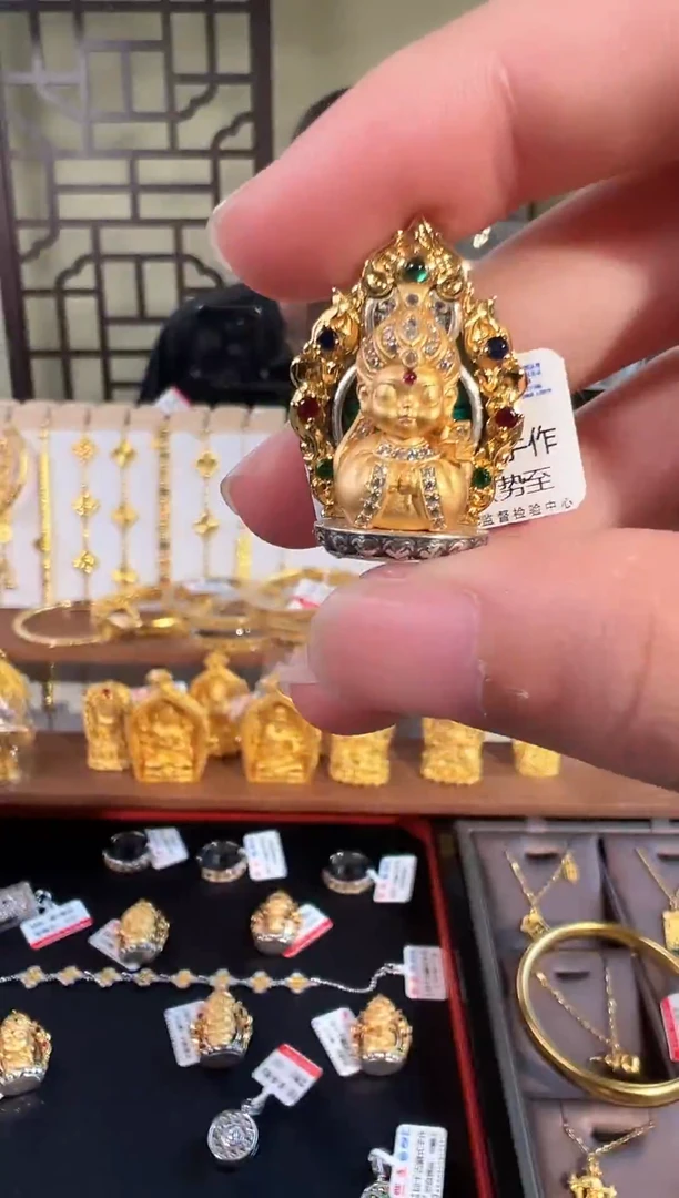 锆石吊坠925银宝宝佛：大势至