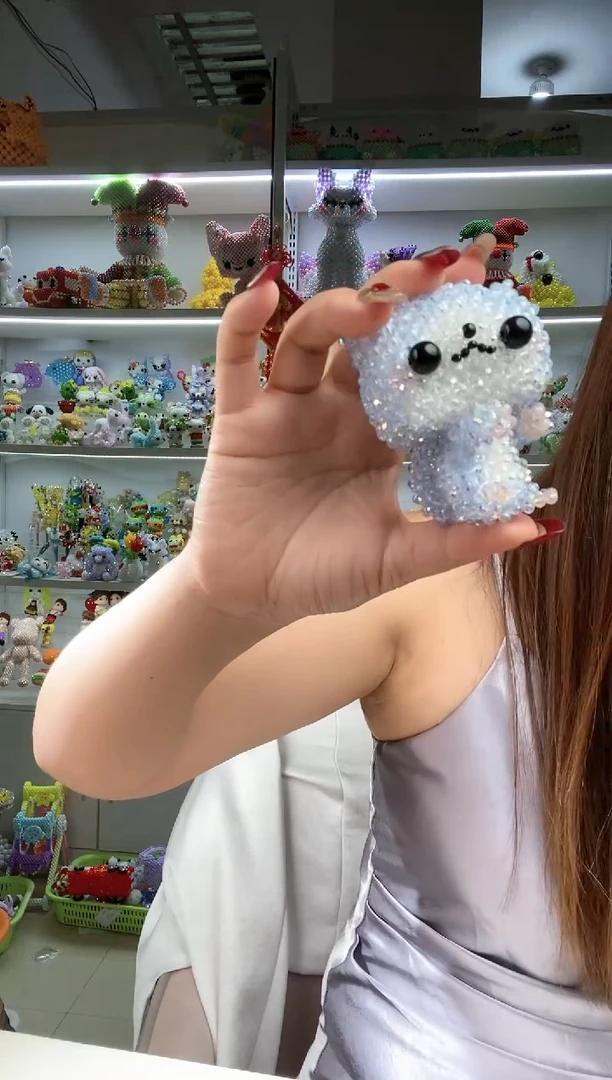 玻璃2753 卡4水晶折耳猫-透色海宝蓝