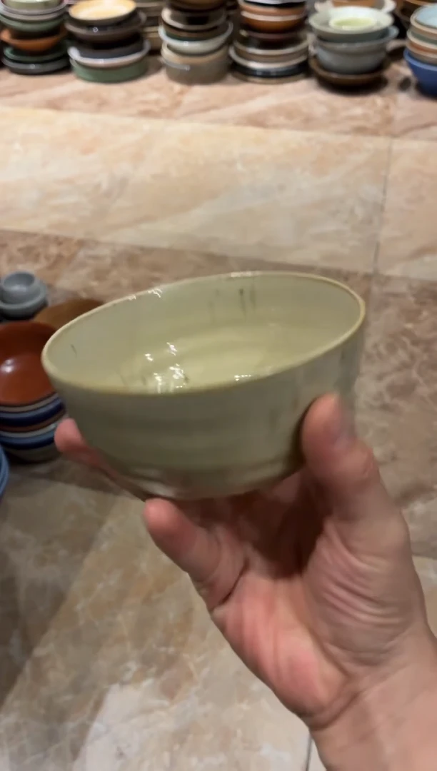 瓷我**我401燕麦黄手工碗1个