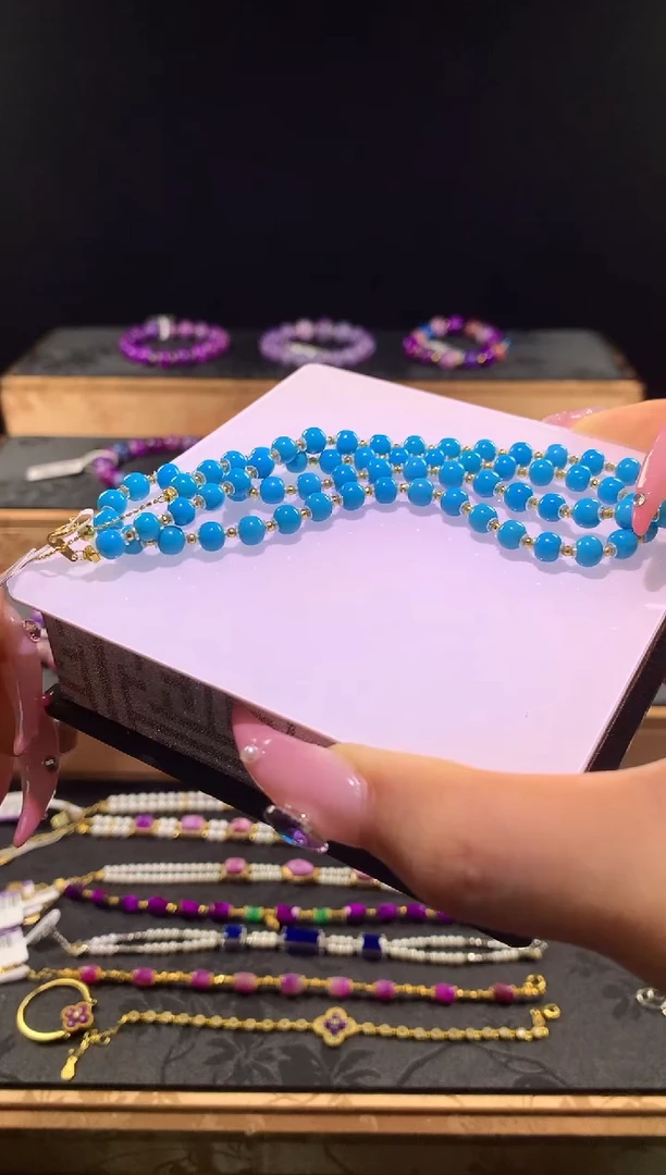 18K金镶嵌绿松石.项链