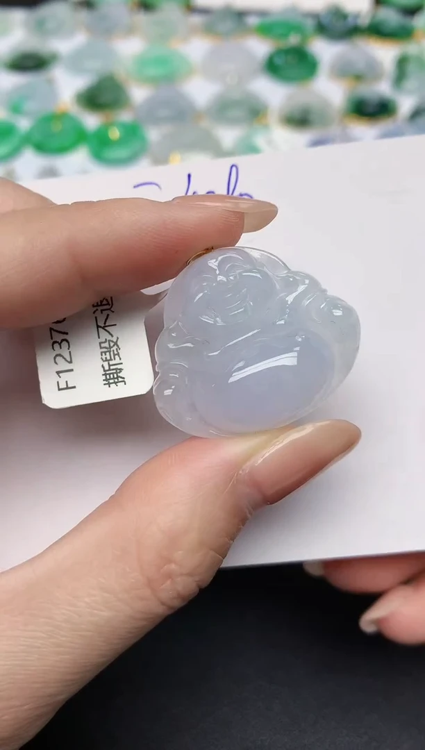 颈饰18K金镶嵌翡翠天然缅甸A货翡翠百元以上9元证书费自理