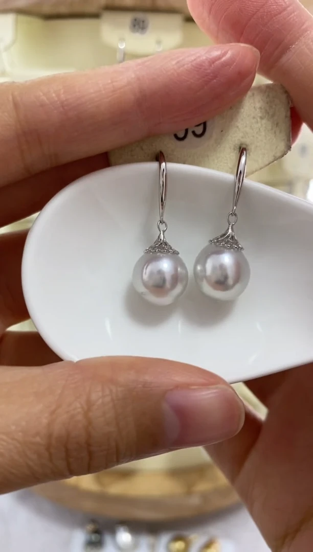 【闪购商品】海水珍珠耳饰银S925镶嵌海水珍珠耳饰