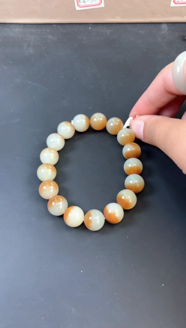 手串未镶嵌和田玉若羌微色差卡12手串m