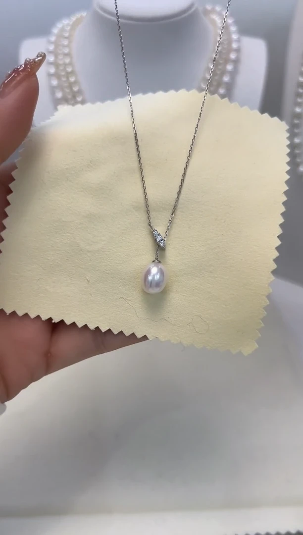 【闪购商品】淡水珍珠颈饰银S925镶嵌吊坠5