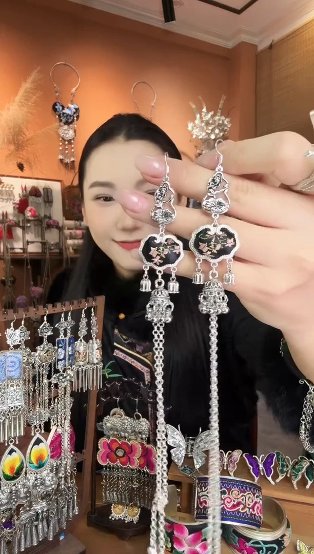 刺绣纯手工民族风耳环