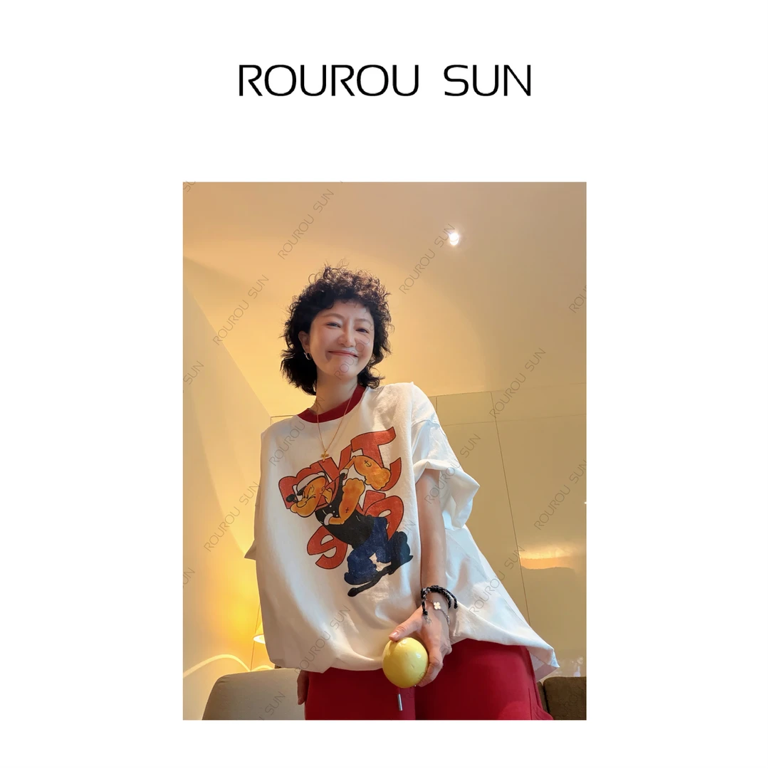 53878新款女装减龄卡通大力水手百搭短袖T恤