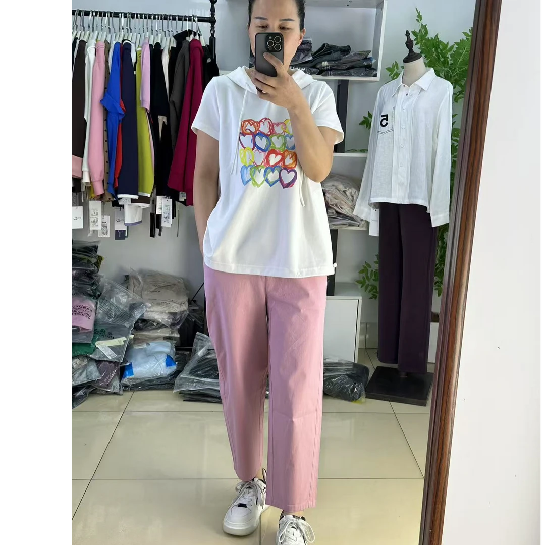 水淼2025夏新款正品时尚休闲简约0487大码女装裤