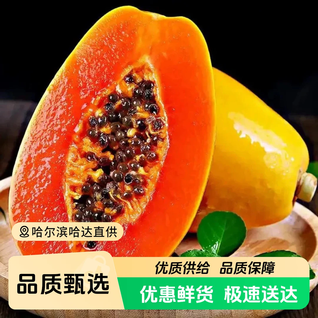 《小军严选》木瓜 雷州冰糖木瓜净3粒4.5-5斤（树膜硬伤不影响食用）广东省