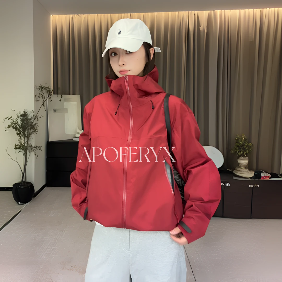 APOF'FERYX硬壳三防全压胶户外春秋防风防水连帽冲锋外套