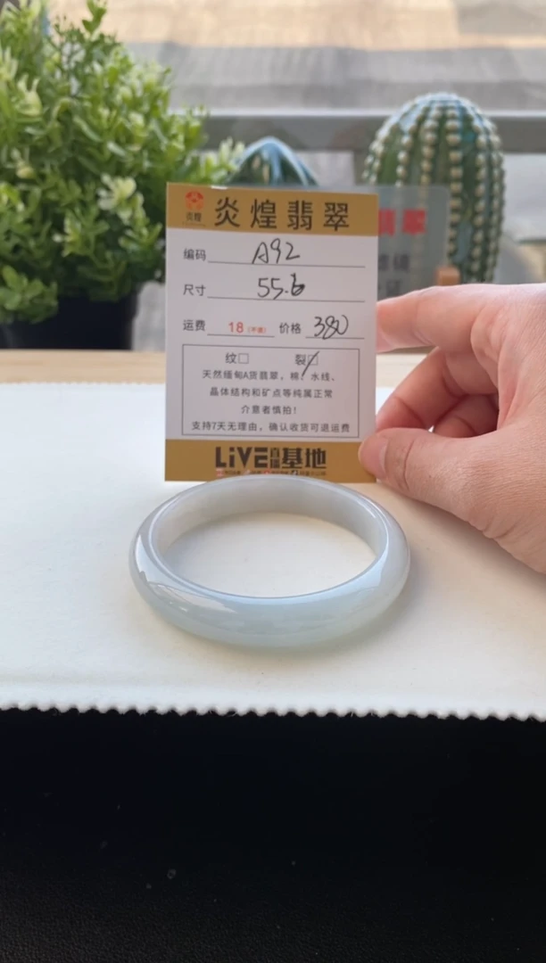 未镶嵌手镯翡翠55.6圈口 编码A92