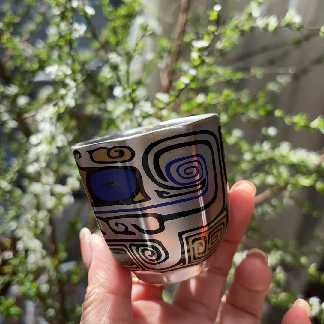 友名 瓷胎包银瓷胎包银金银错主人杯茶杯品茗杯-5256（直播专享）