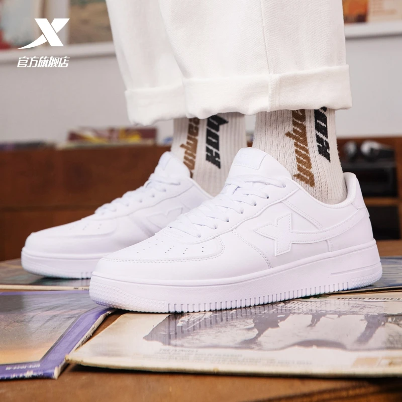 【陈三废】C93特步男女款空军一号百搭情侣小白鞋休闲运动板鞋