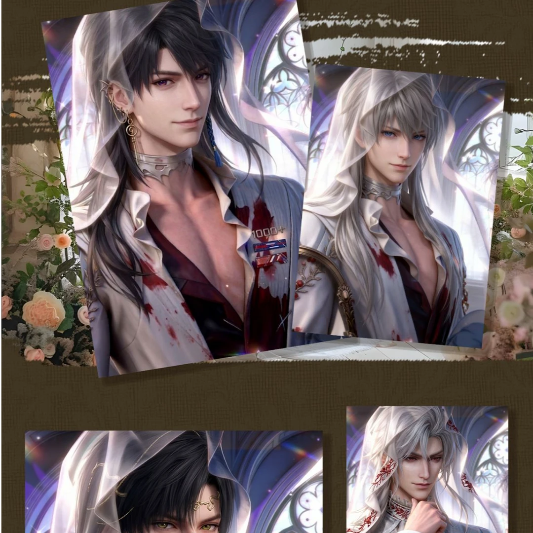 【拆包】恋与深空【晚春梦屿时】魅影展绘画帧大卡潮玩盲盒(直播代拆)
