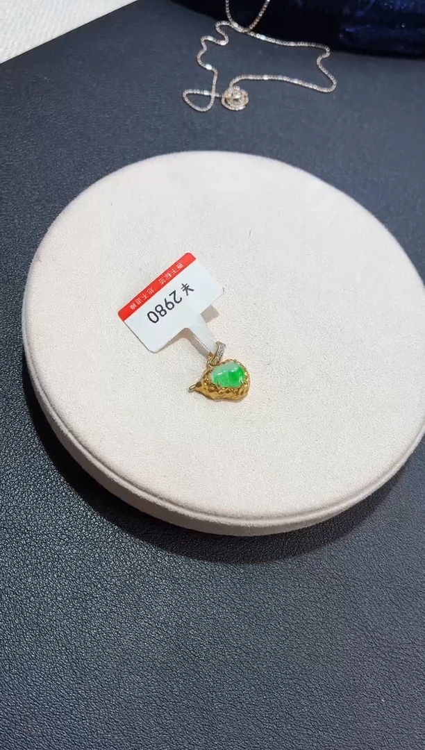 吊坠(不含链)银S925镶嵌翡翠【挽石珠宝】葫芦