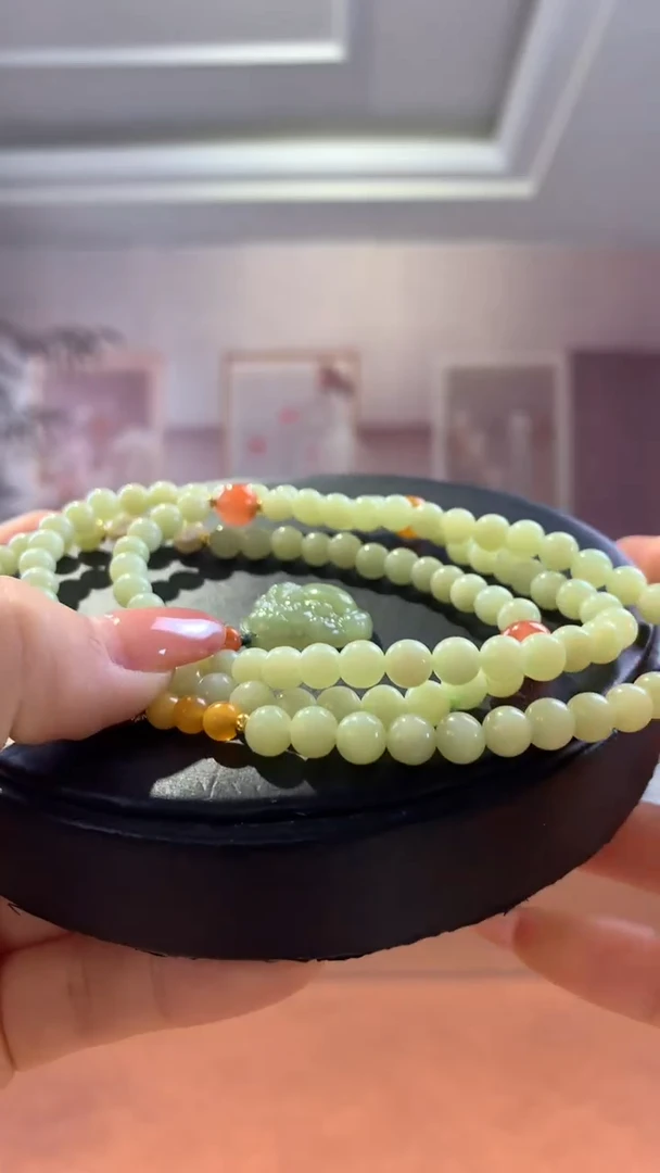 【闪购商品】和田玉珠串未镶嵌若羌黄口多圈