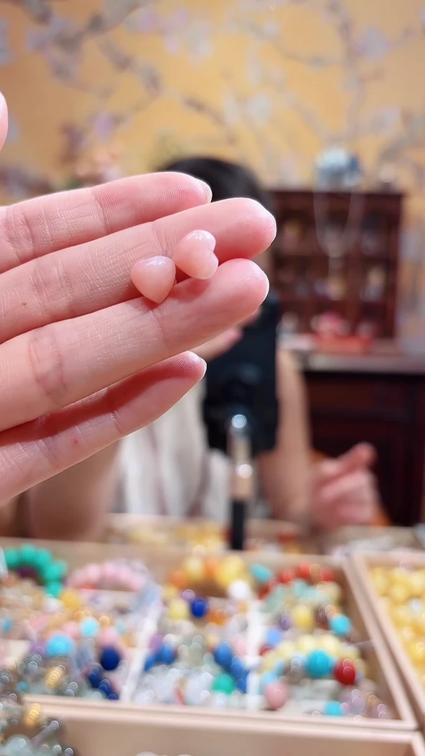 银S925镶嵌蛋白石珠宝奇石天然欧泊粉澳宝，蜜桃粉