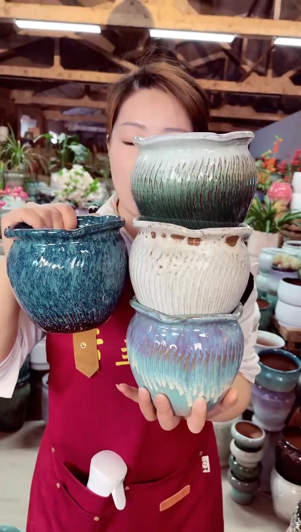 紫砂花盆高13口14