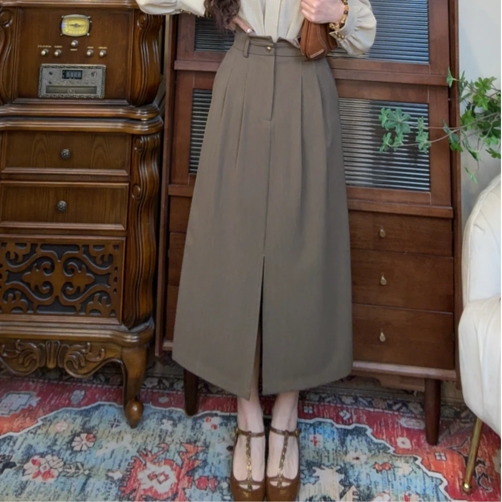 【十一港风】复古港风气质修身显瘦通勤半身裙2504B1189