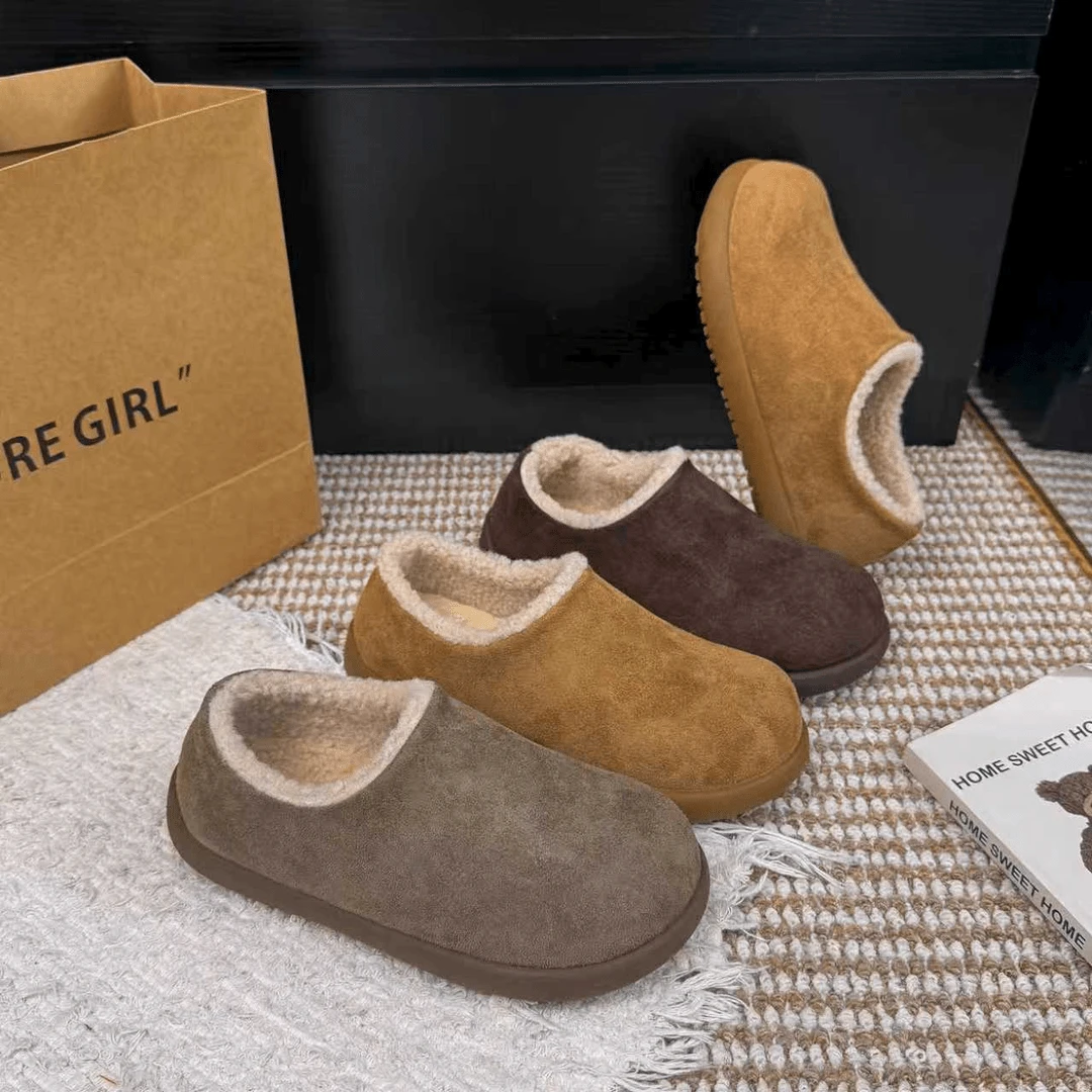 纯色小土豆潮流风休闲风拼色雪地靴棉鞋秋冬民族风