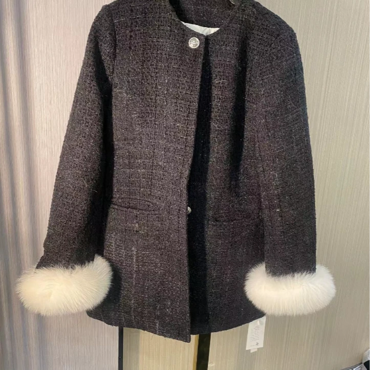 【JY】春季清仓秋冬下摆设计短款减龄长袖外套加厚时尚08