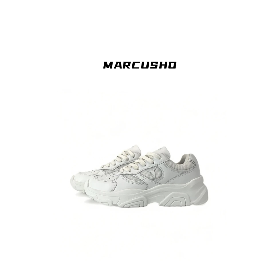 MARCUSHO（跟高4cm）厚底增高小白鞋休闲老爹鞋D1198