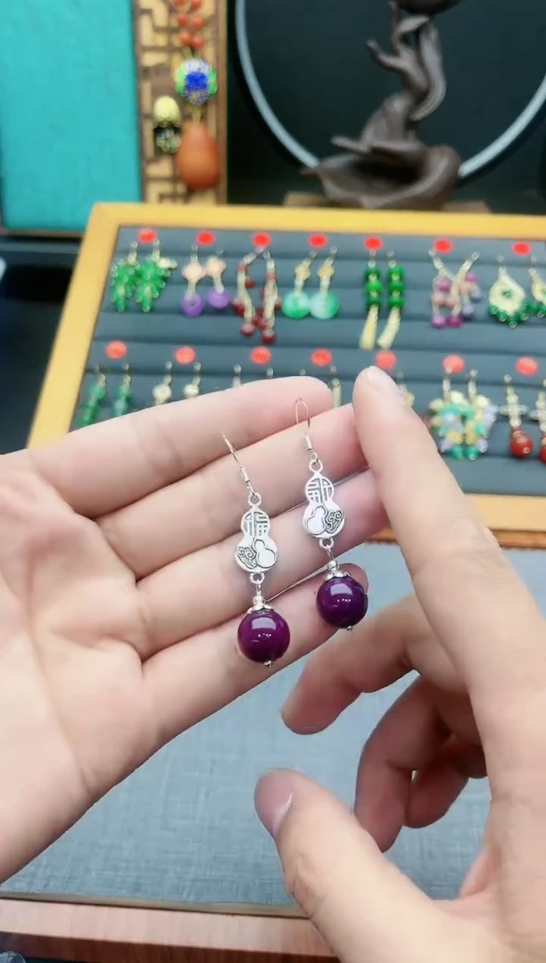 【闪购商品】玛瑙/玉髓耳钉银S925镶嵌232000