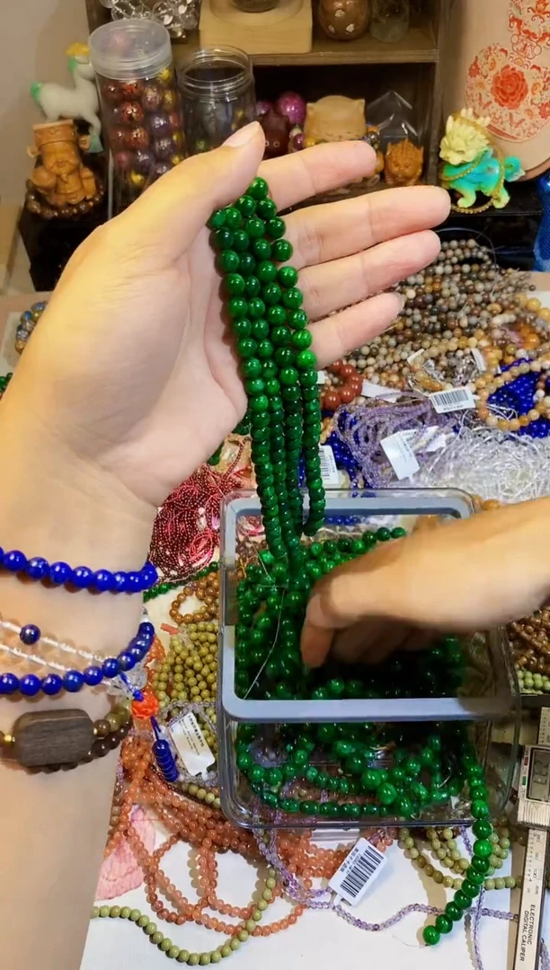 玛瑙/玉髓手链合金干青卡8半成品45颗左右