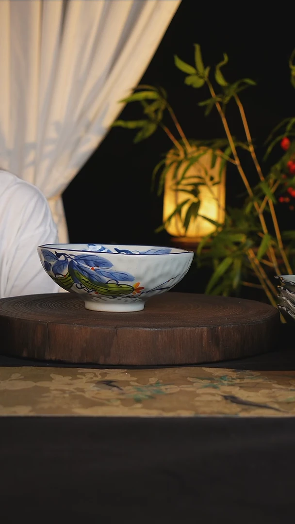 碗景德镇手工手绘高温釉下彩可进蒸箱烤箱微波炉洗碗机