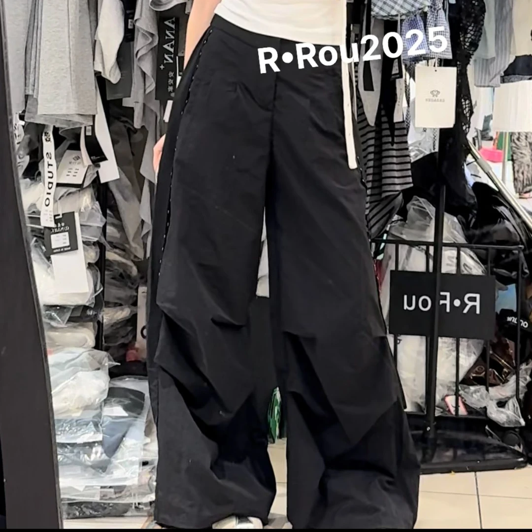 ROU-ROU)JIA百搭阔腿堆堆工装裤25R62