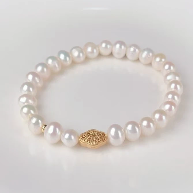 【如意】约6-7mm淡水无核珍珠手链经典时尚百搭气质经典   DSL00699