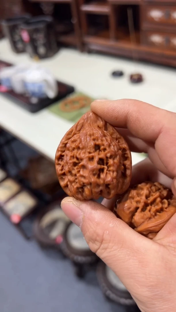 木文玩核桃官帽核桃一对